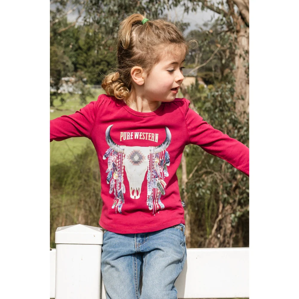 Pure Western Girls Lacey LS Tee - Image 4
