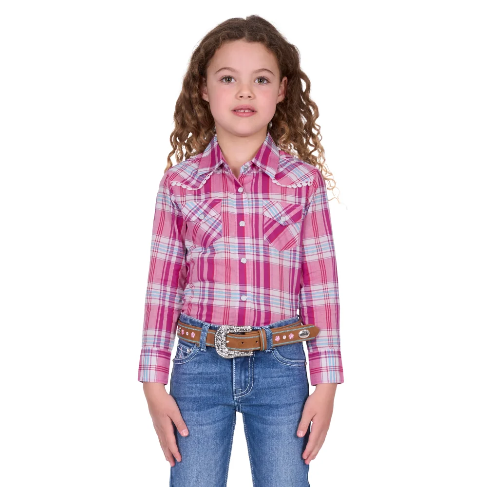 Pure Western Girls Leni Pink LS Shirt - Image 2