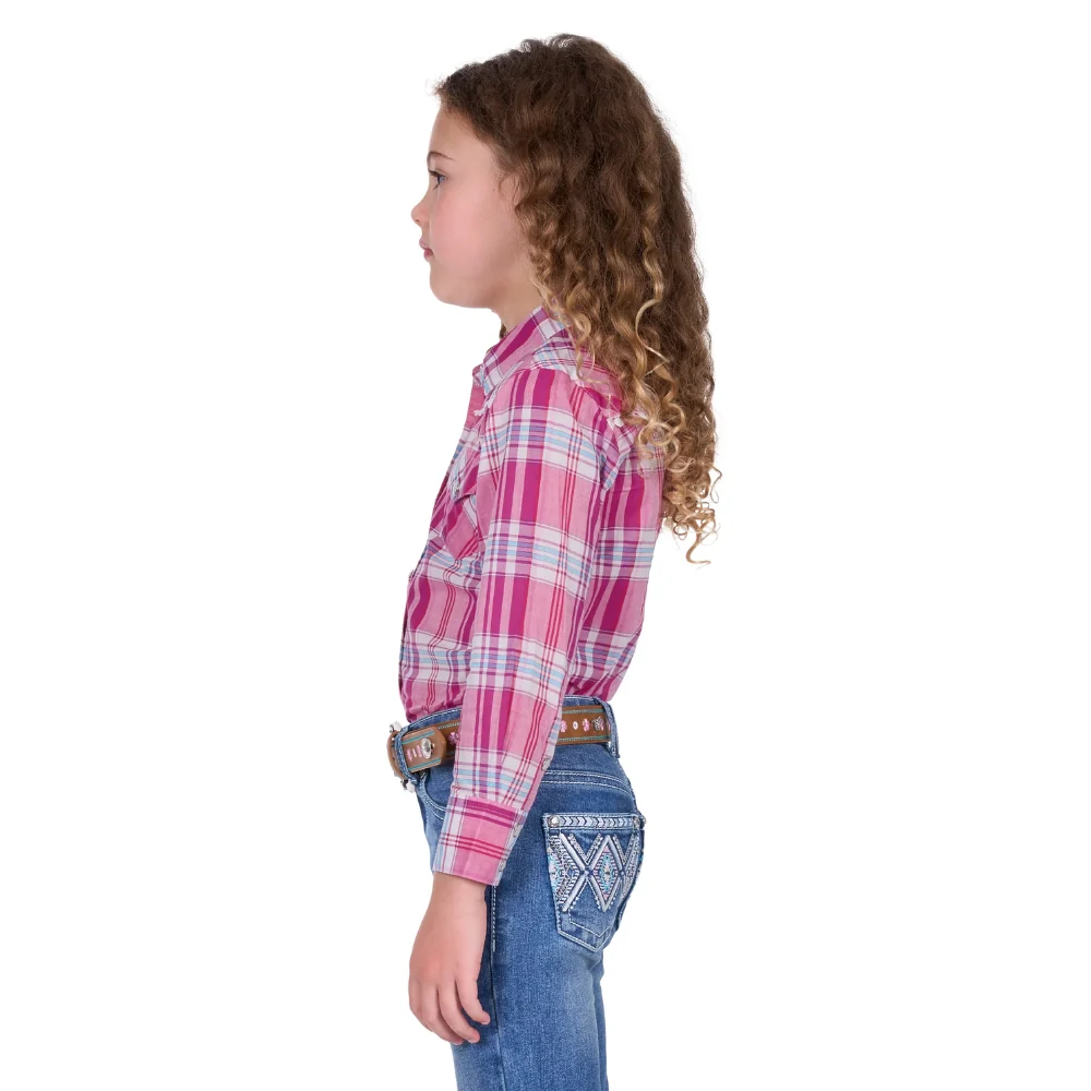 Pure Western Girls Leni Pink LS Shirt - Image 3
