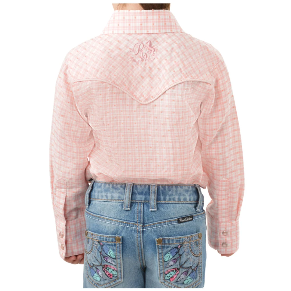Pure Western Girls Olivia Check LS Shirt - Image 3