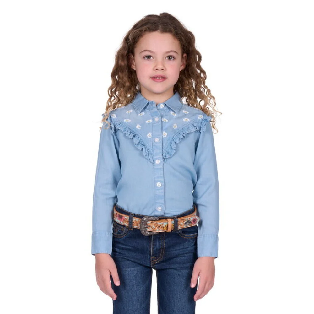Pure Western Girls Pheobe Frill LS Shirt - Image 2