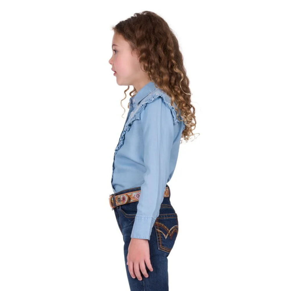 Pure Western Girls Pheobe Frill LS Shirt - Image 3