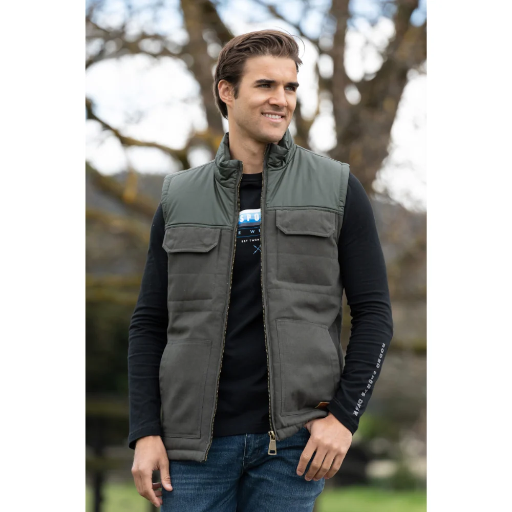 Pure Western Mens Cameron Canvas Vest - Image 4
